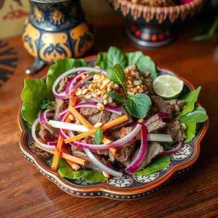 Cambodian Plea Sach Ko - Spicy Beef Salad